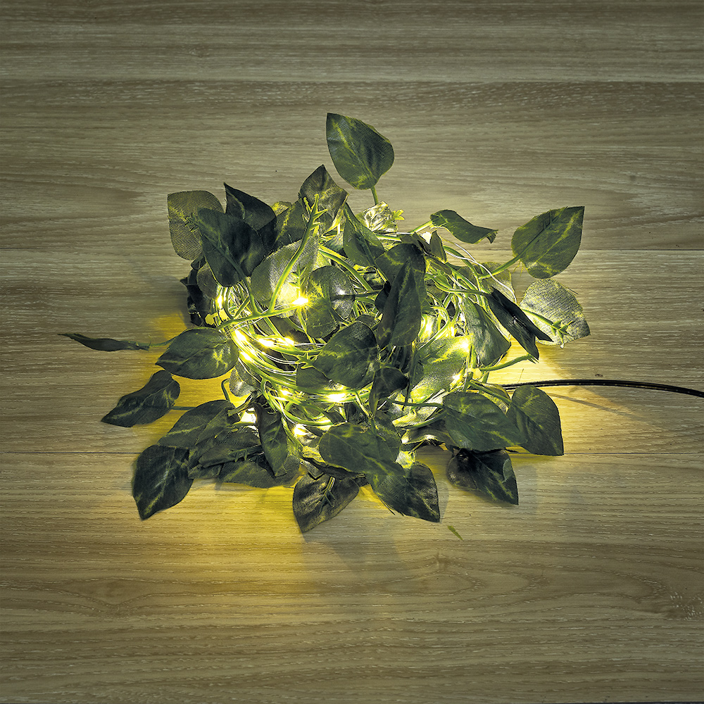 50 microLED artificial leaf light garland 4.9 m