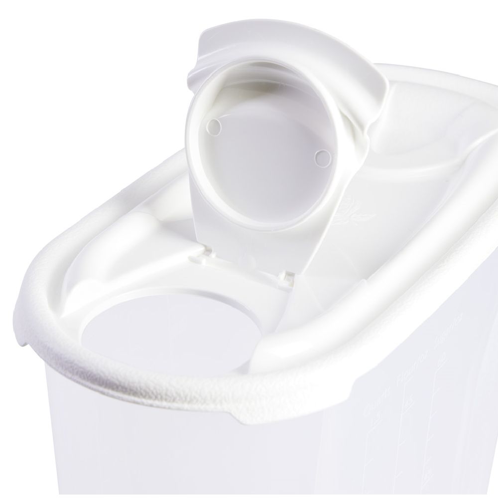 2L gray and white cereal box