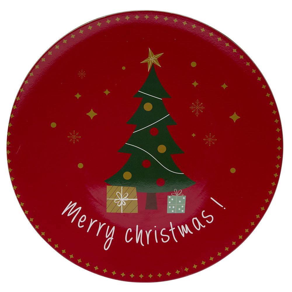 "Merry Christmas" fir tree motif coaster Ø33 cm