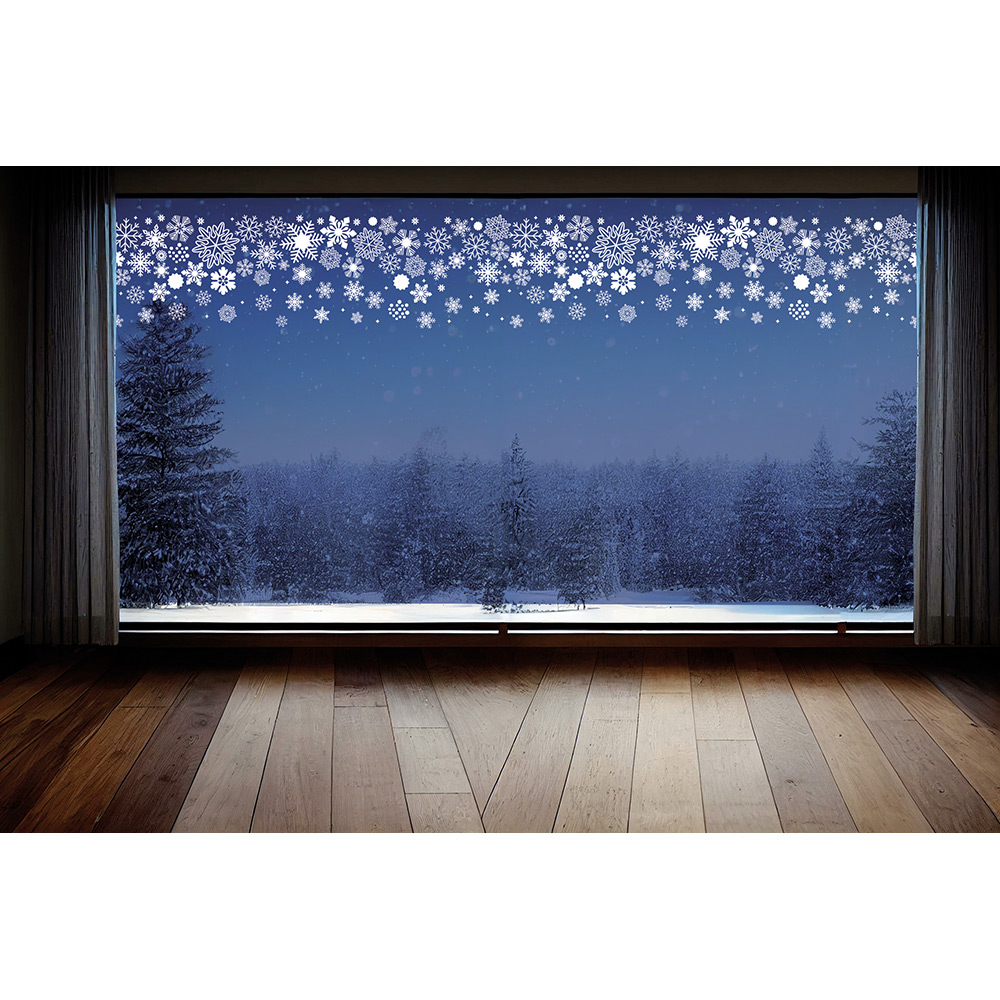 Electrostatic Christmas window decoration snowflake border 120x20cm