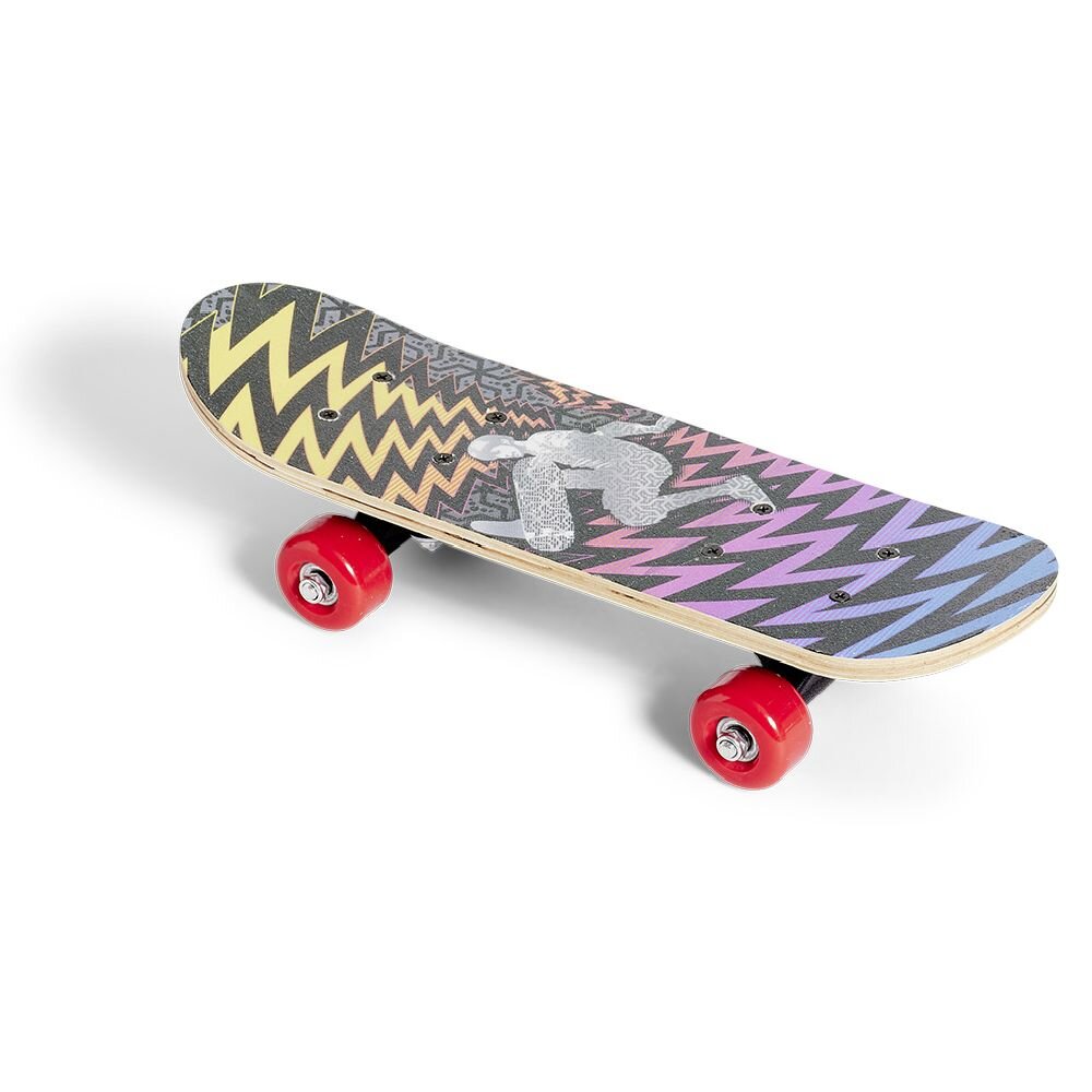 17-inch multi-color zig-zag skateboard
