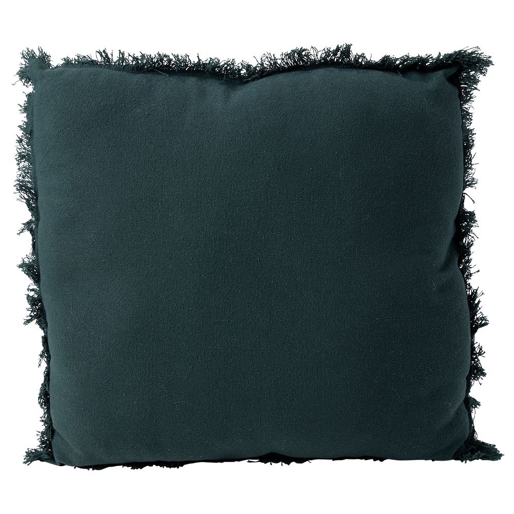 Decorative cushion with fringes 45x45cm green