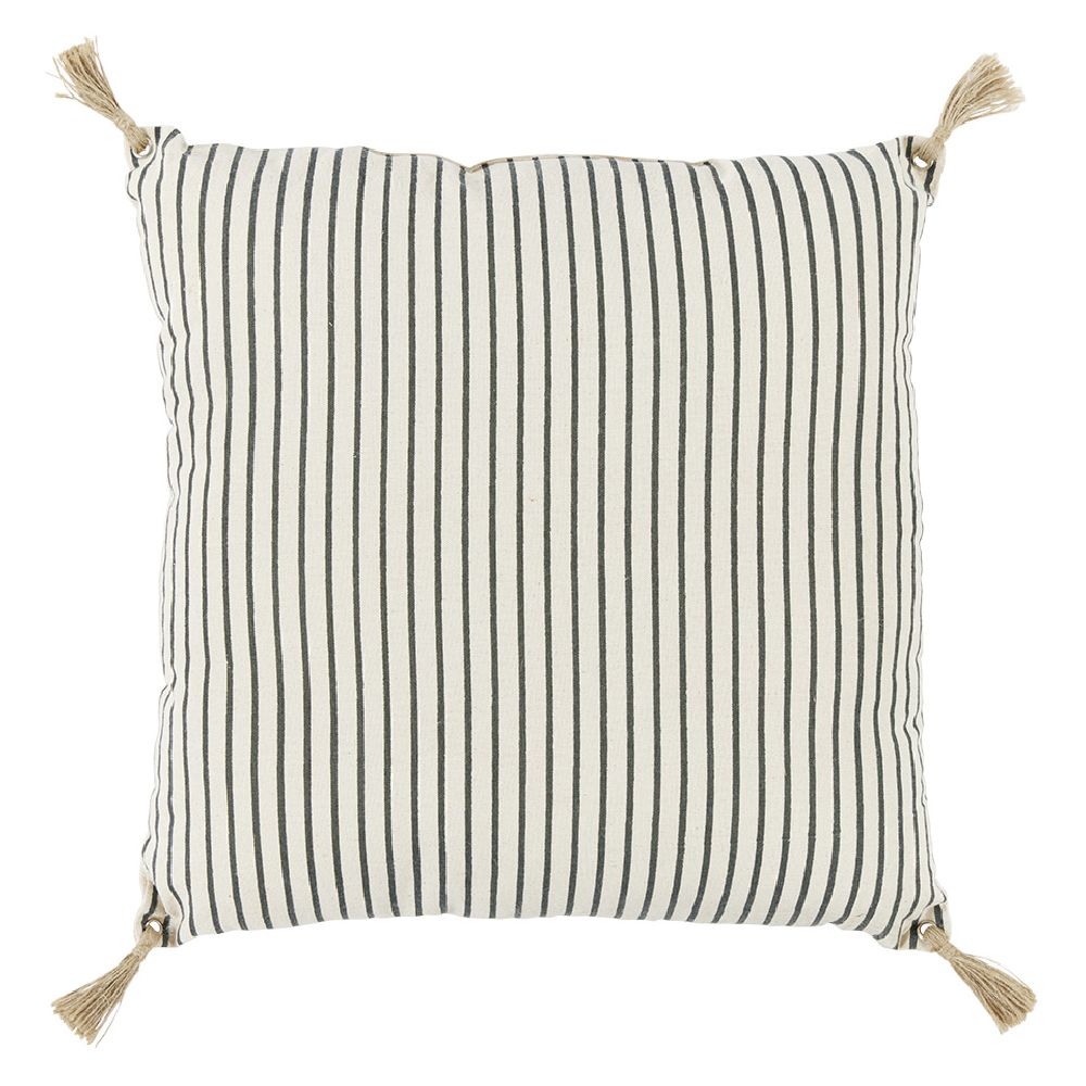 Decorative cushion with sailor stripes and pompoms 45x45cm