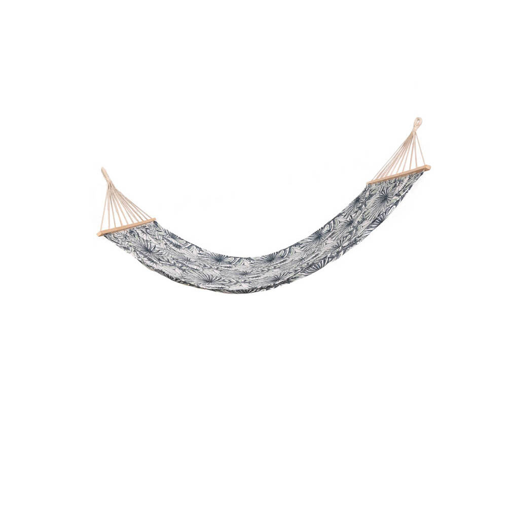 Ficus Hanging Hammock 1 Person White and Green Tropical Foliage Pattern