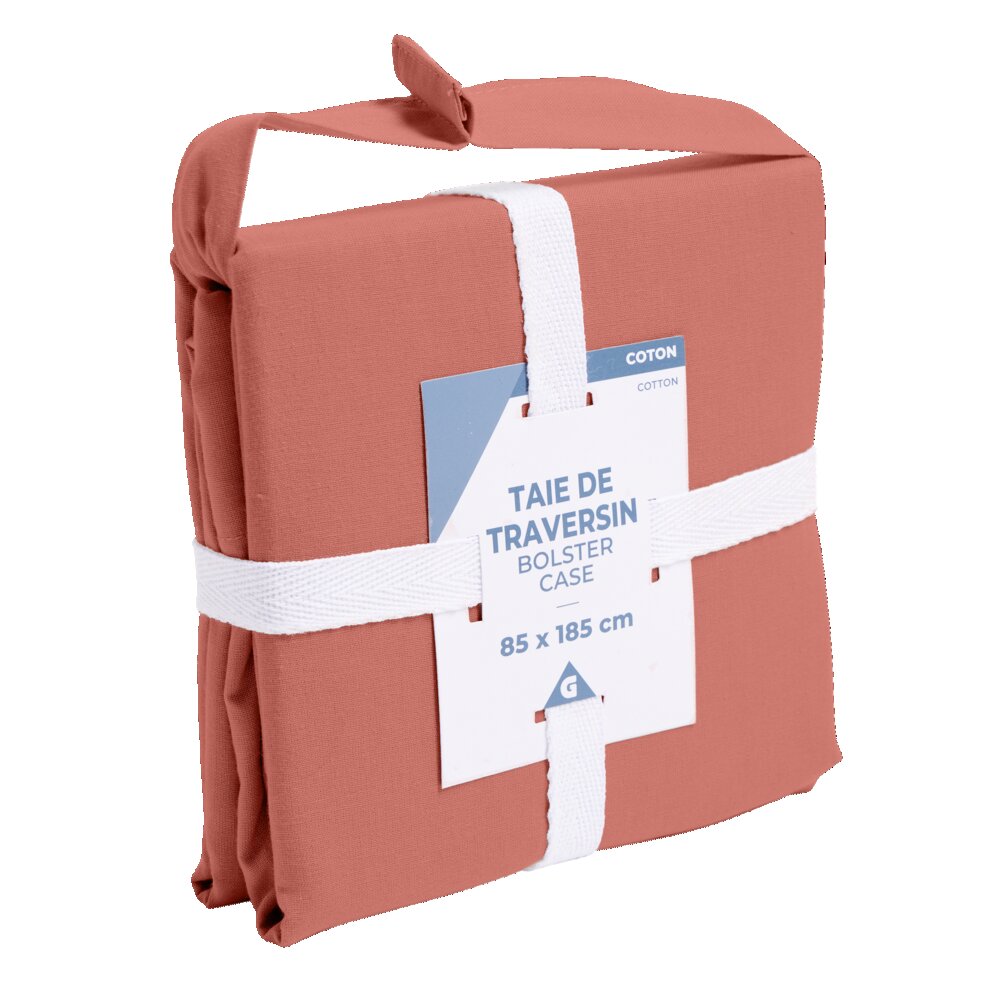 Bolster case 85x185cm 100% cotton brick red