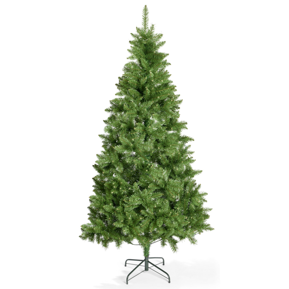 Green artificial Christmas tree with metal base Ø120xH210cm