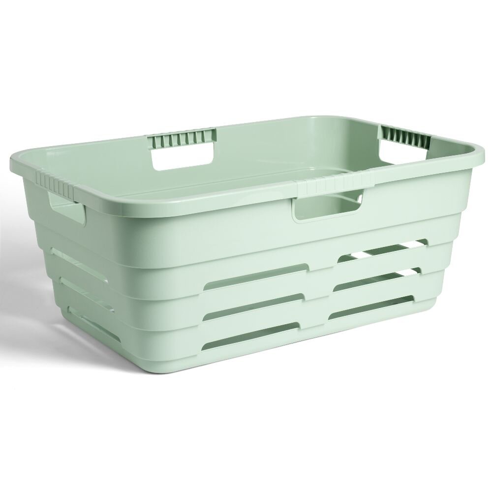 32L green plastic laundry basket