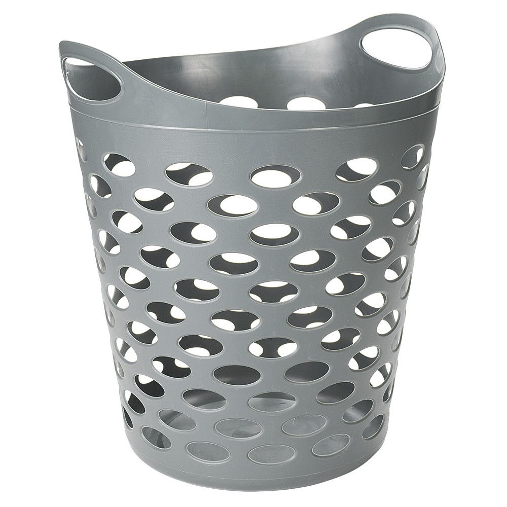 54L Solid Color Plastic Soft Laundry Basket
