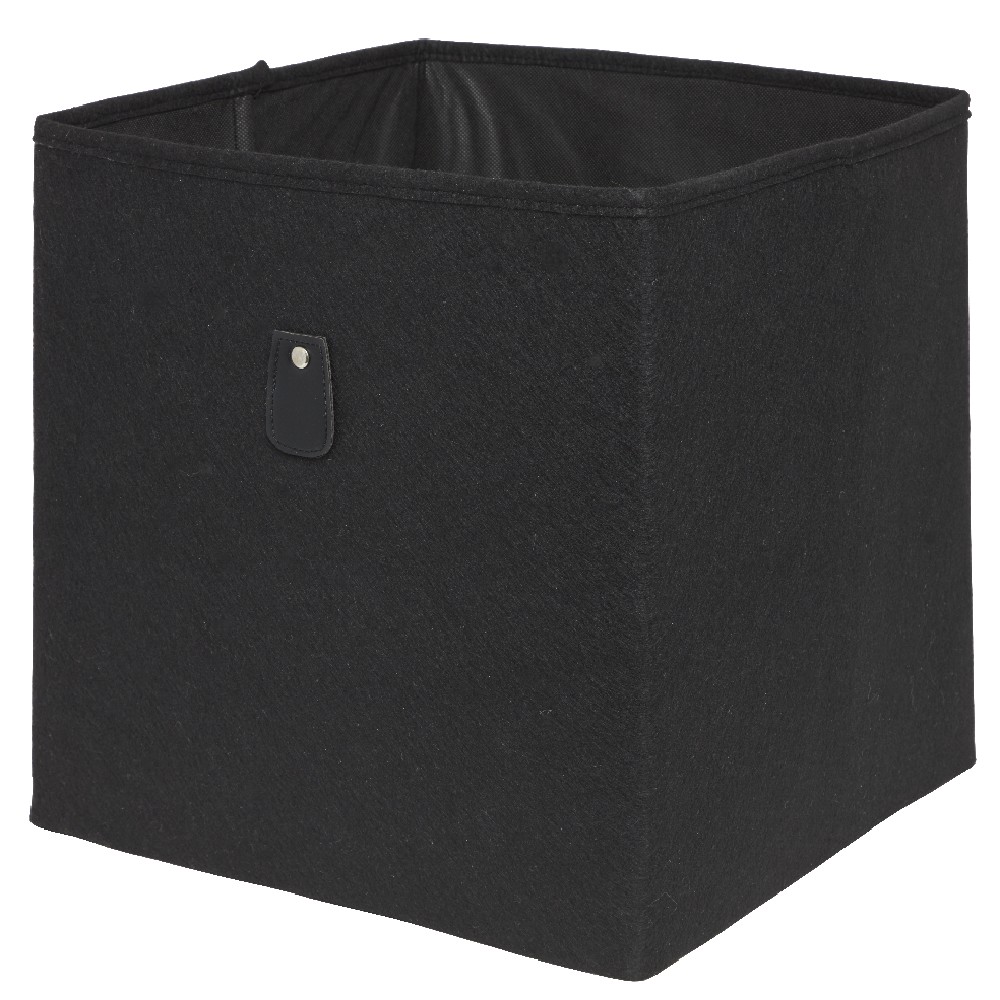 Box Cube basket 31x29x31cm black felt