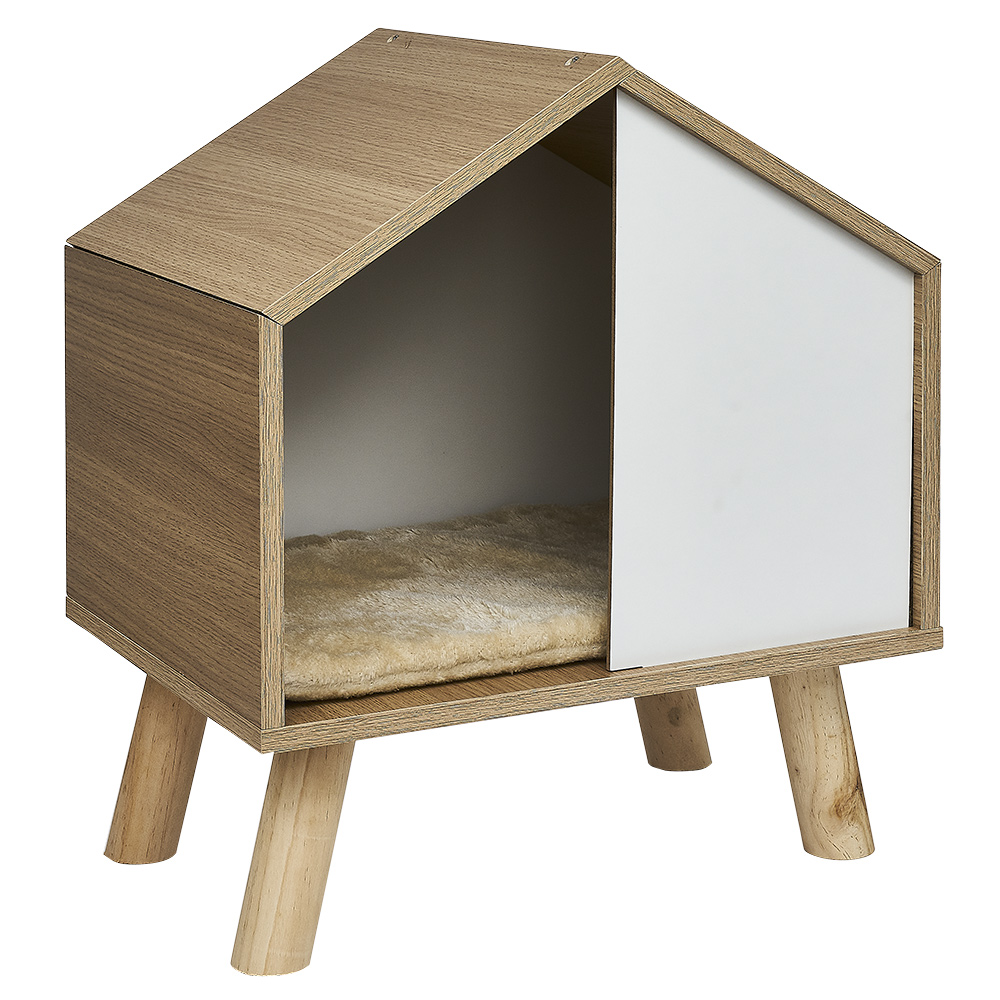 Cat house niche on pine legs H53.5 cm