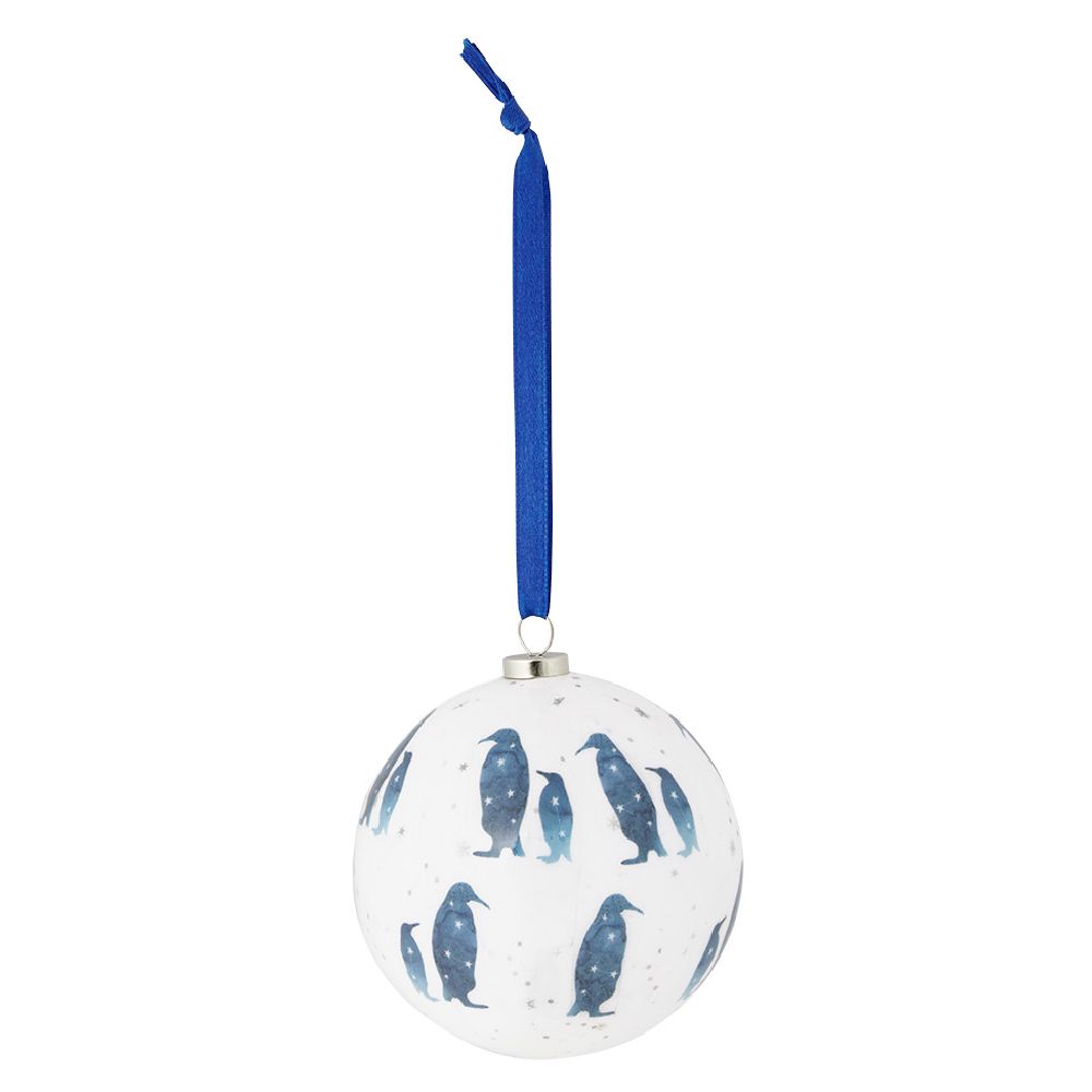 Blue and white ice floe pattern Christmas ball Ø8cm - 3 models