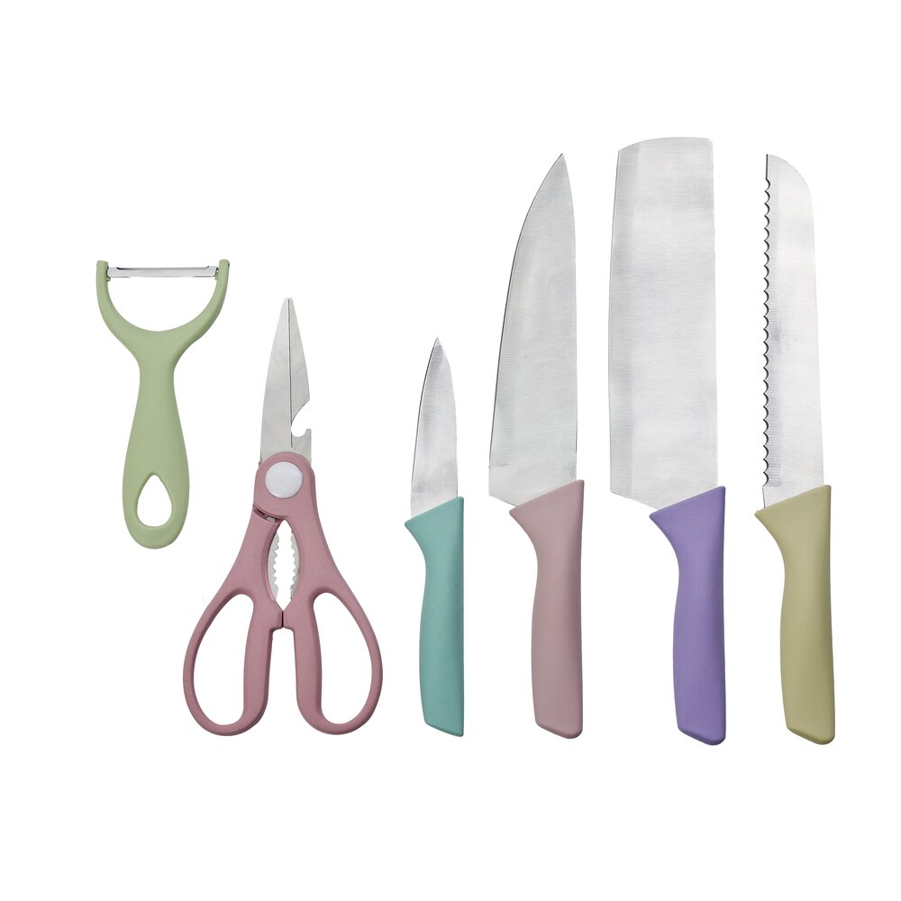 Set of 6 stainless steel cutting utensils