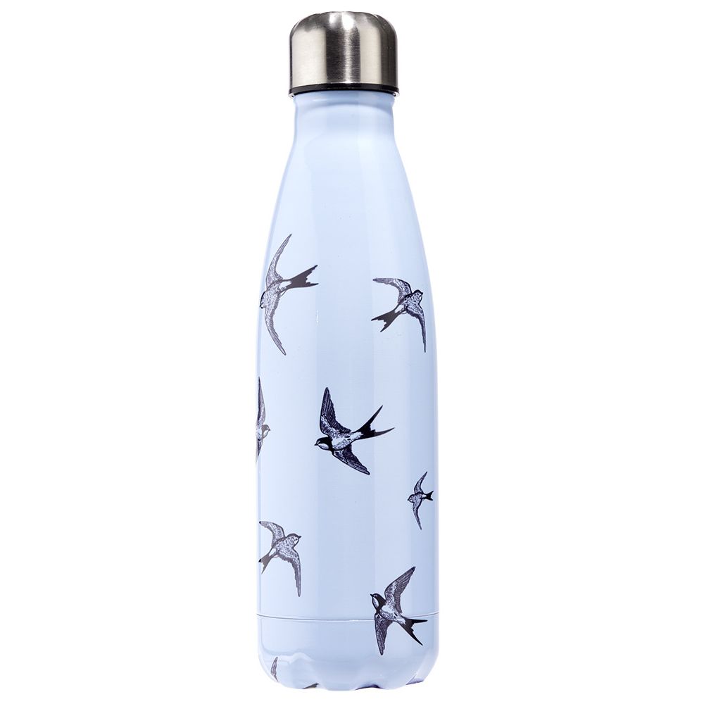 500ml grey bird pattern stainless steel insulated bottle
