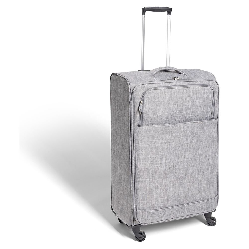 73L soft suitcase in gray polyester