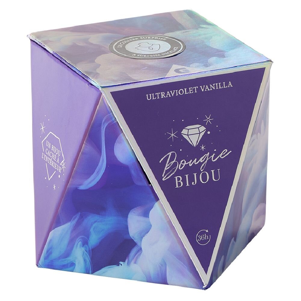 36-hour vanilla scented silver necklace jewel candle