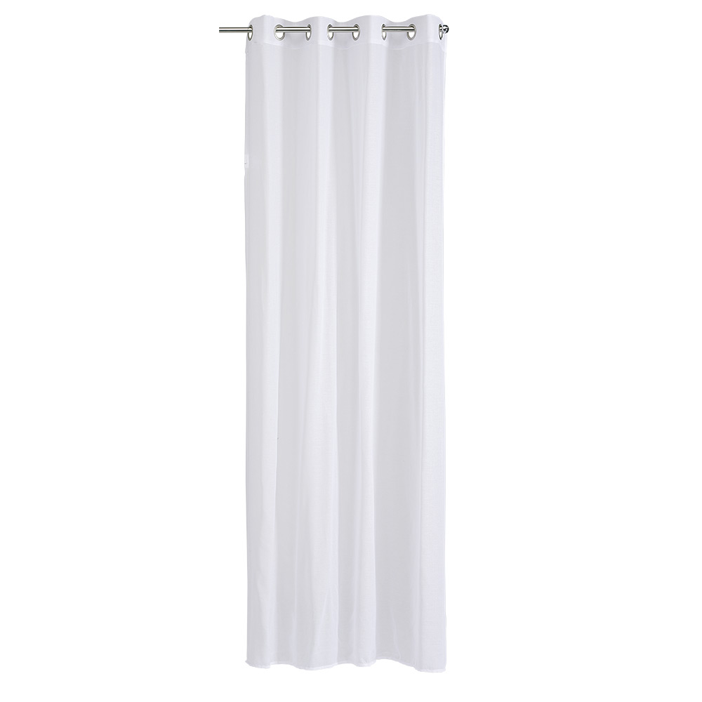 8-eyelet sheer curtain with white zigzag print