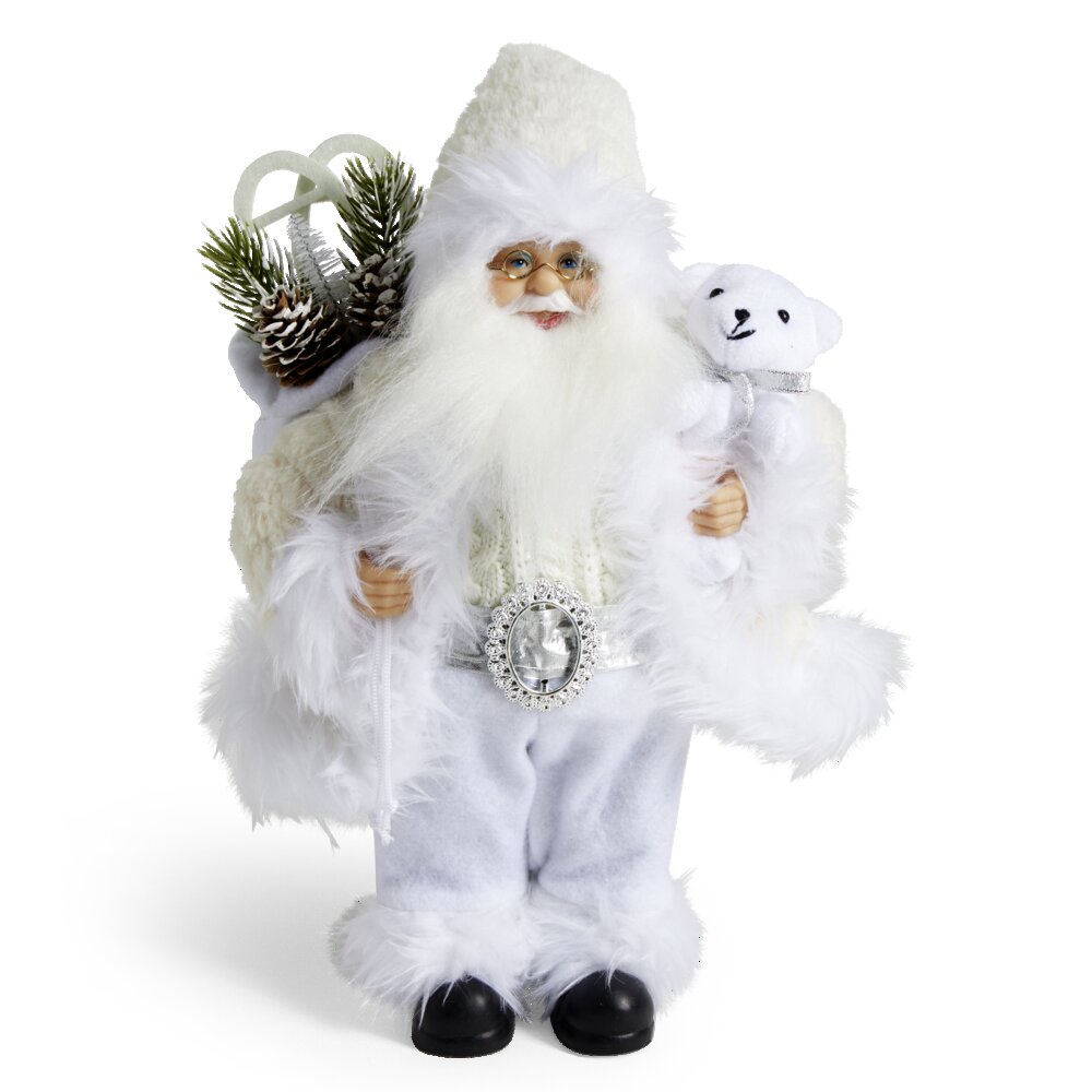 ARTIKUJ FESTIV: FIGURE DEKORATIVE E BARDHE E SANTA CLAUSE H30CM