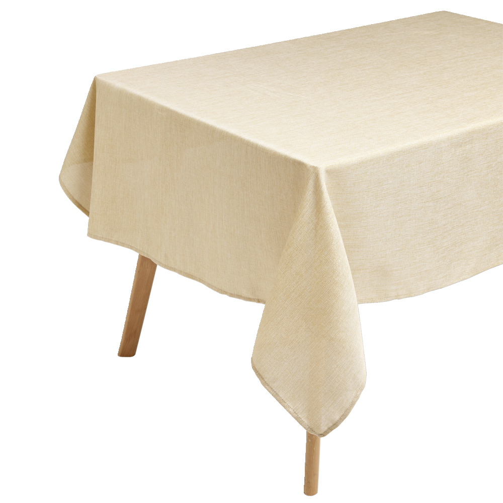 Gold fabric tablecloth with jute effect 140x300cm