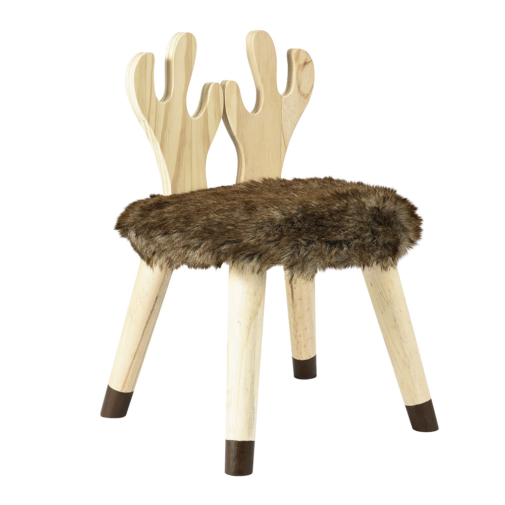 Children's chair with reindeer design backrest