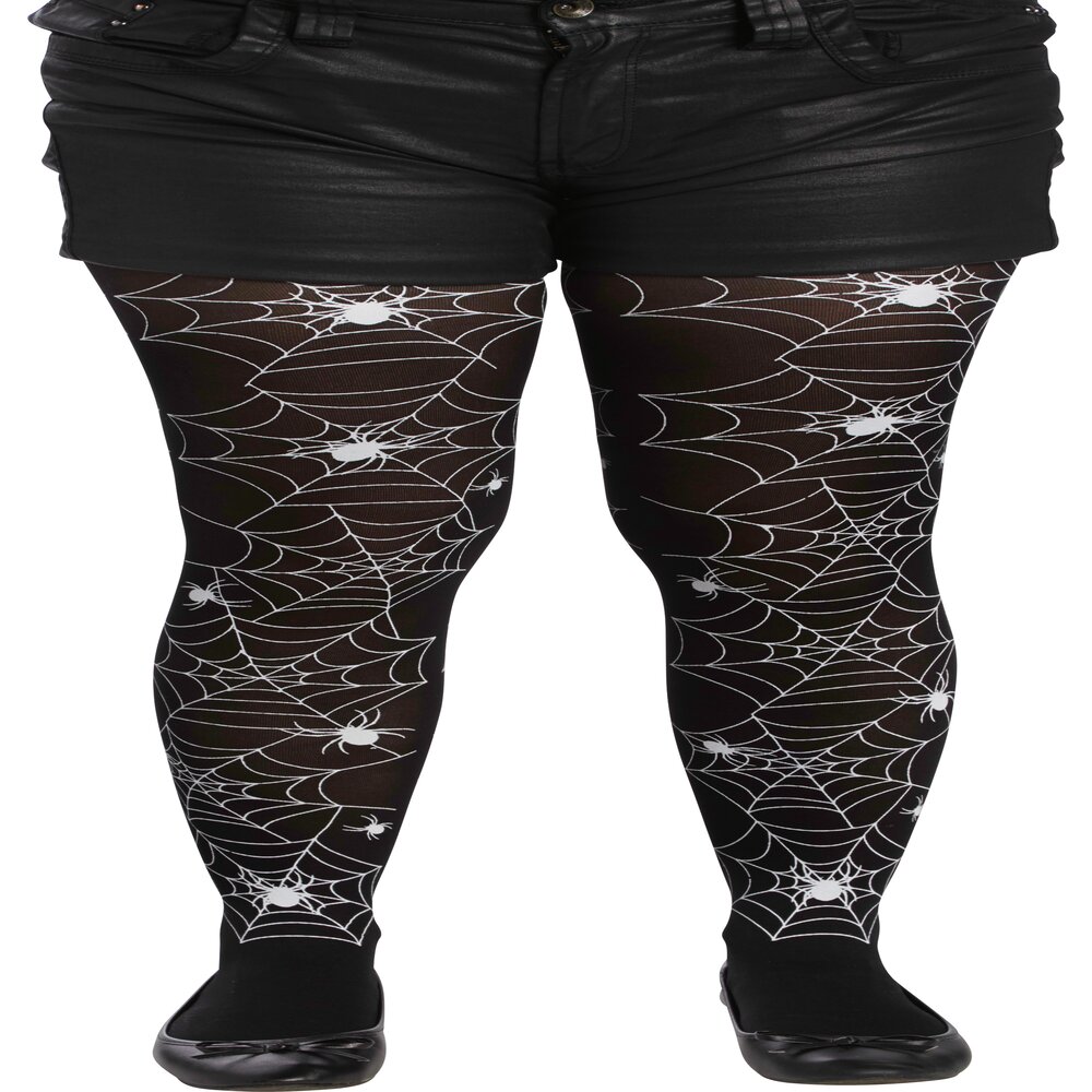Adult Halloween spider web tights
