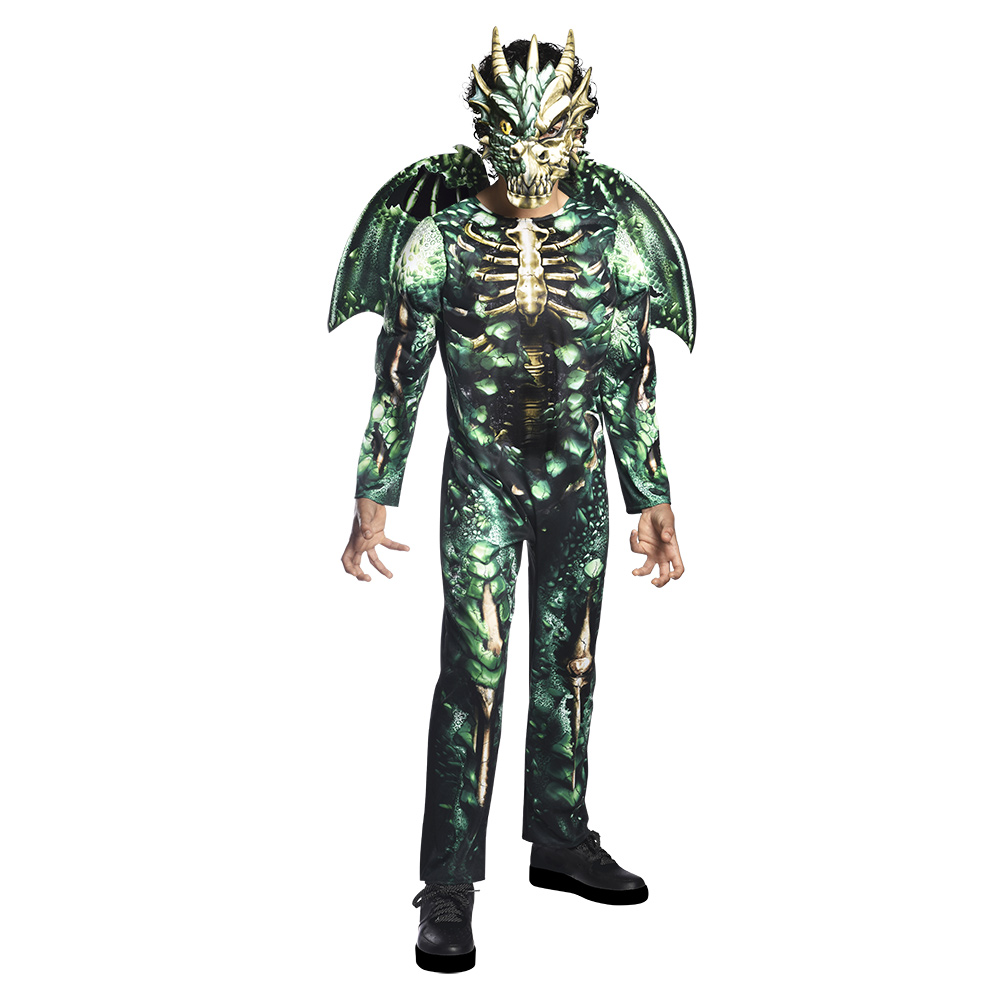 Children's Halloween costume green skeleton dragon 11/14 years old