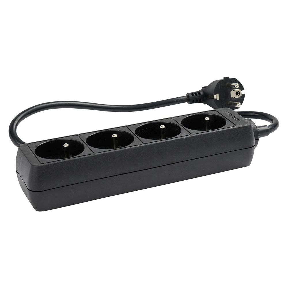 Black 4-outlet power strip