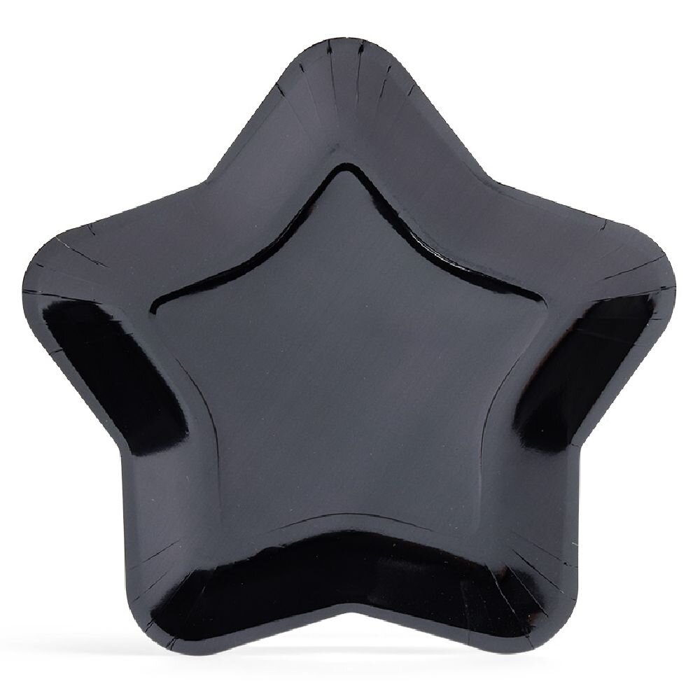 Black star cardboard tray Ø24.5cm x6