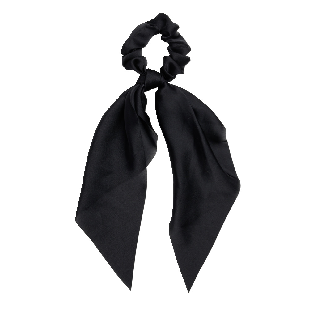 Black satin scarf scrunchie