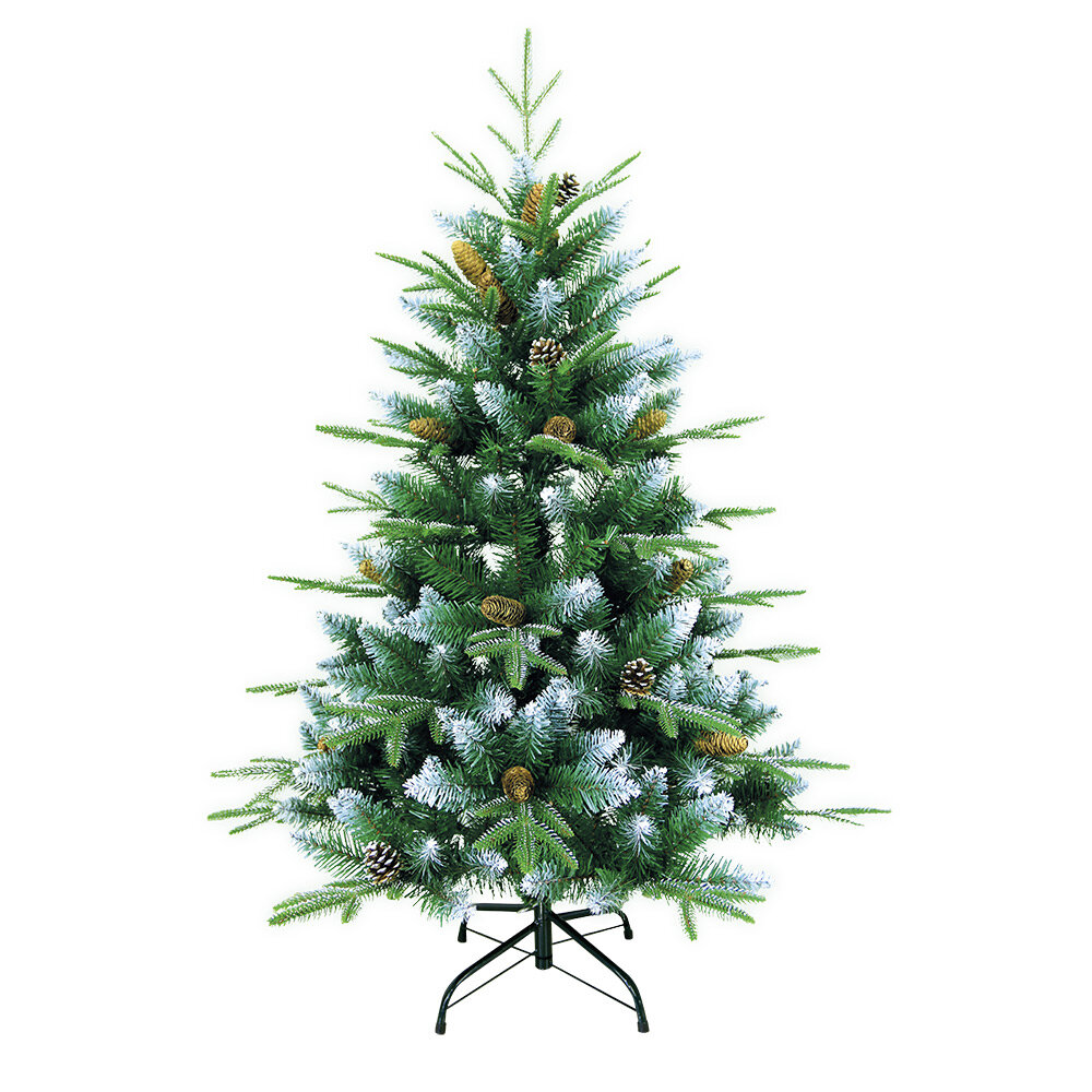 Artificial snow and pine tree H120cm green