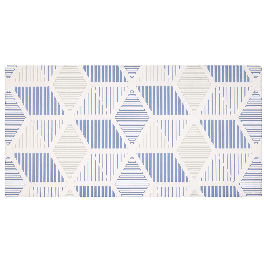 Blue and white printed comfort vinyl rug 100x50cm