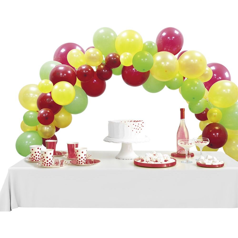 Green yellow red balloon arch kit 60 pieces 4m