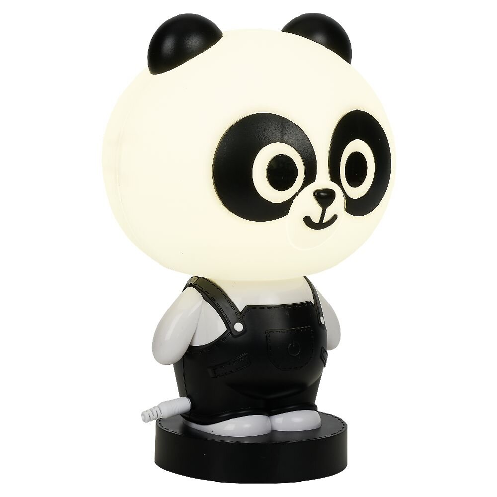 Black and white panda shaped children's lamp
