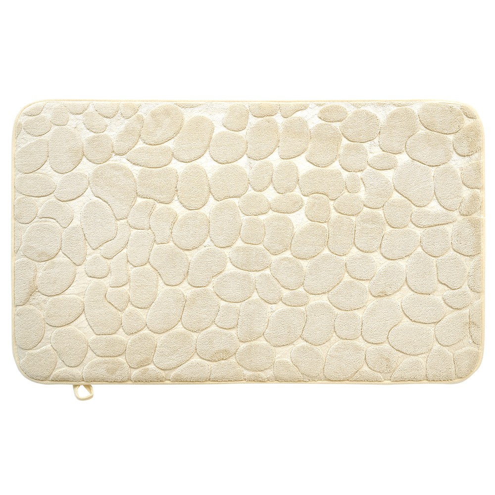 Beige memory foam shower mat 75x45cm