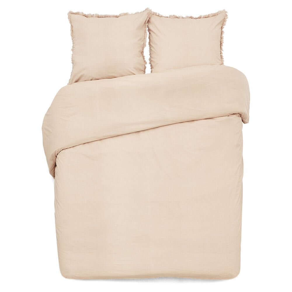 Double bed set 220x240cm plain nude pink linen effect