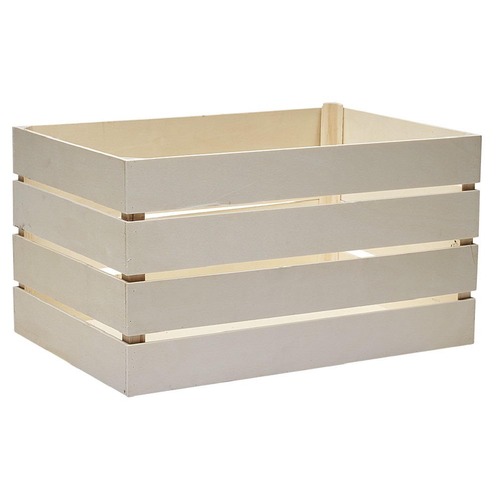 Large brown wooden box