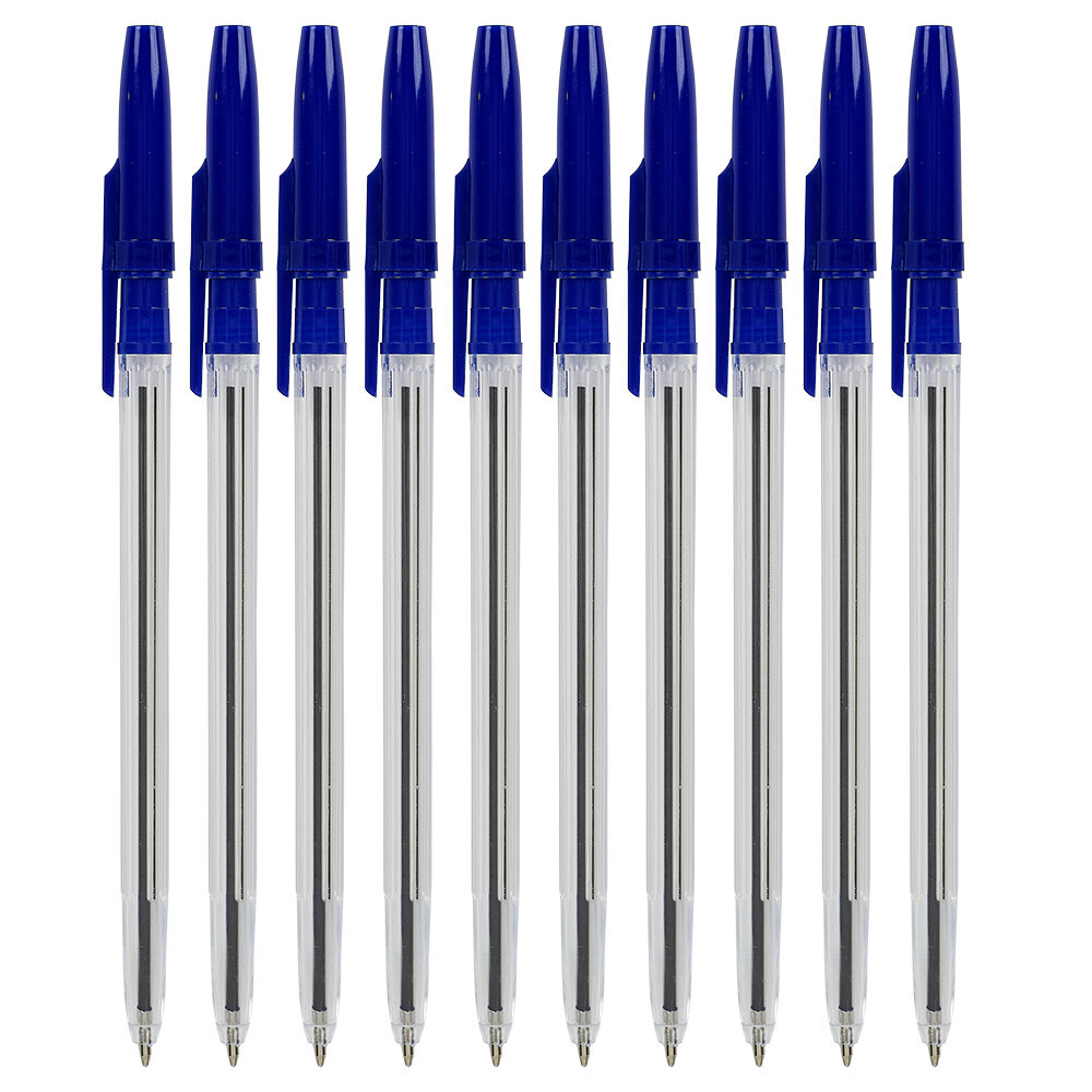 Blue ballpoint pen x10