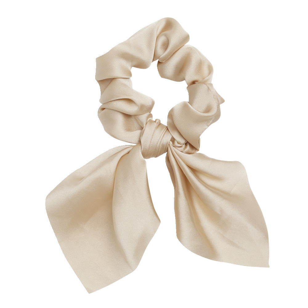 Brown satin scarf scrunchie