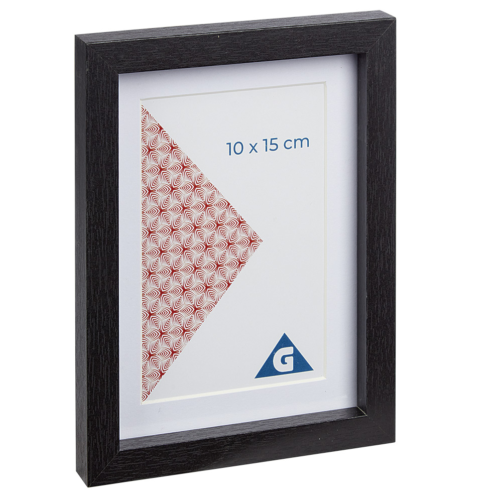 Black wooden photo frame 15x20cm for 10x15cm photo
