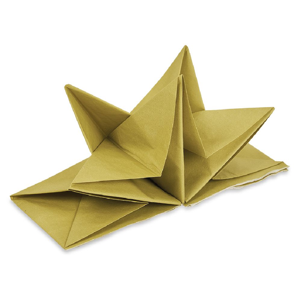 Gold paper origami napkins x12