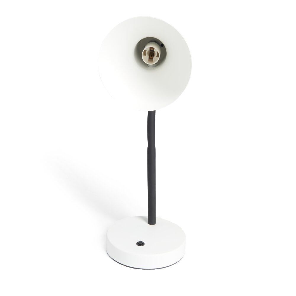 Adjustable white metal desk lamp Ø14xH36cm