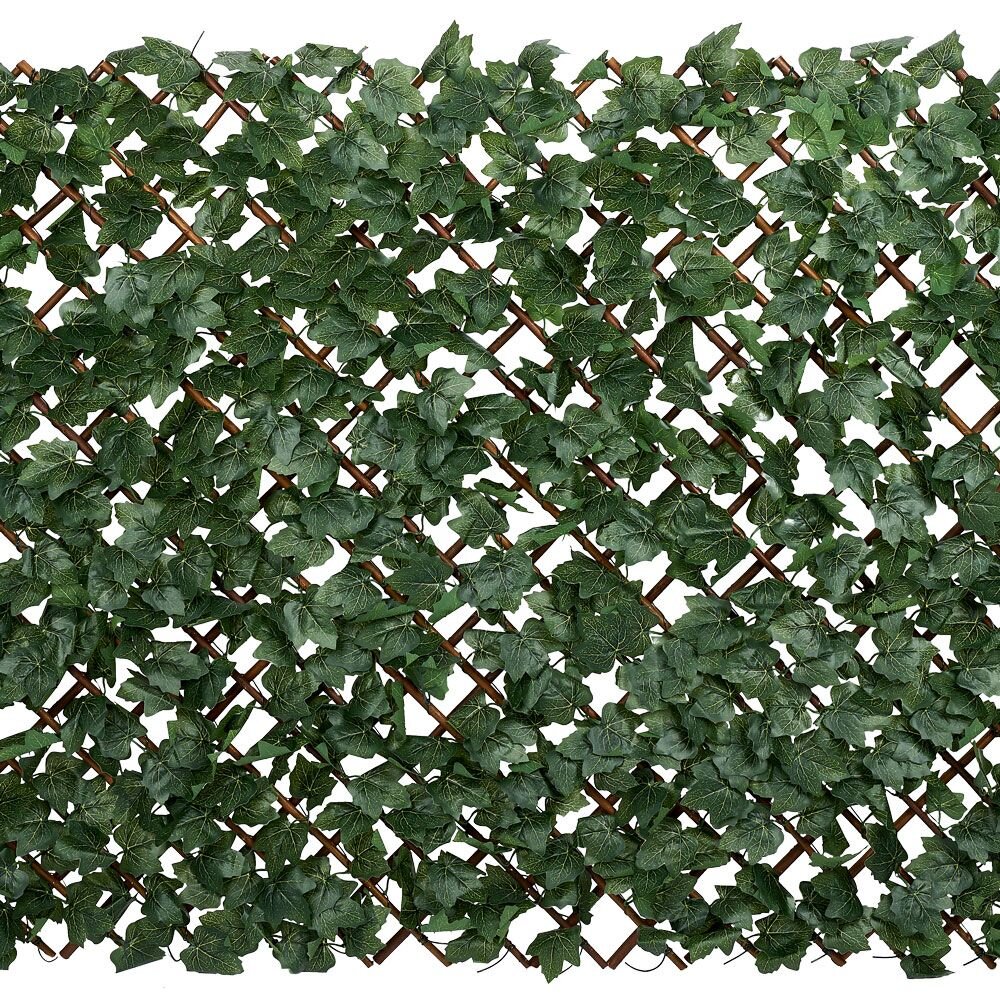 Expandable trellis with green artificial foliage 200xH100cm