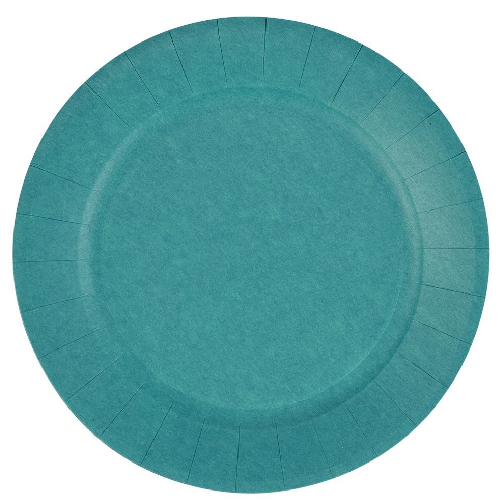 Pack of 10 duck blue cardboard plates Ø23 cm