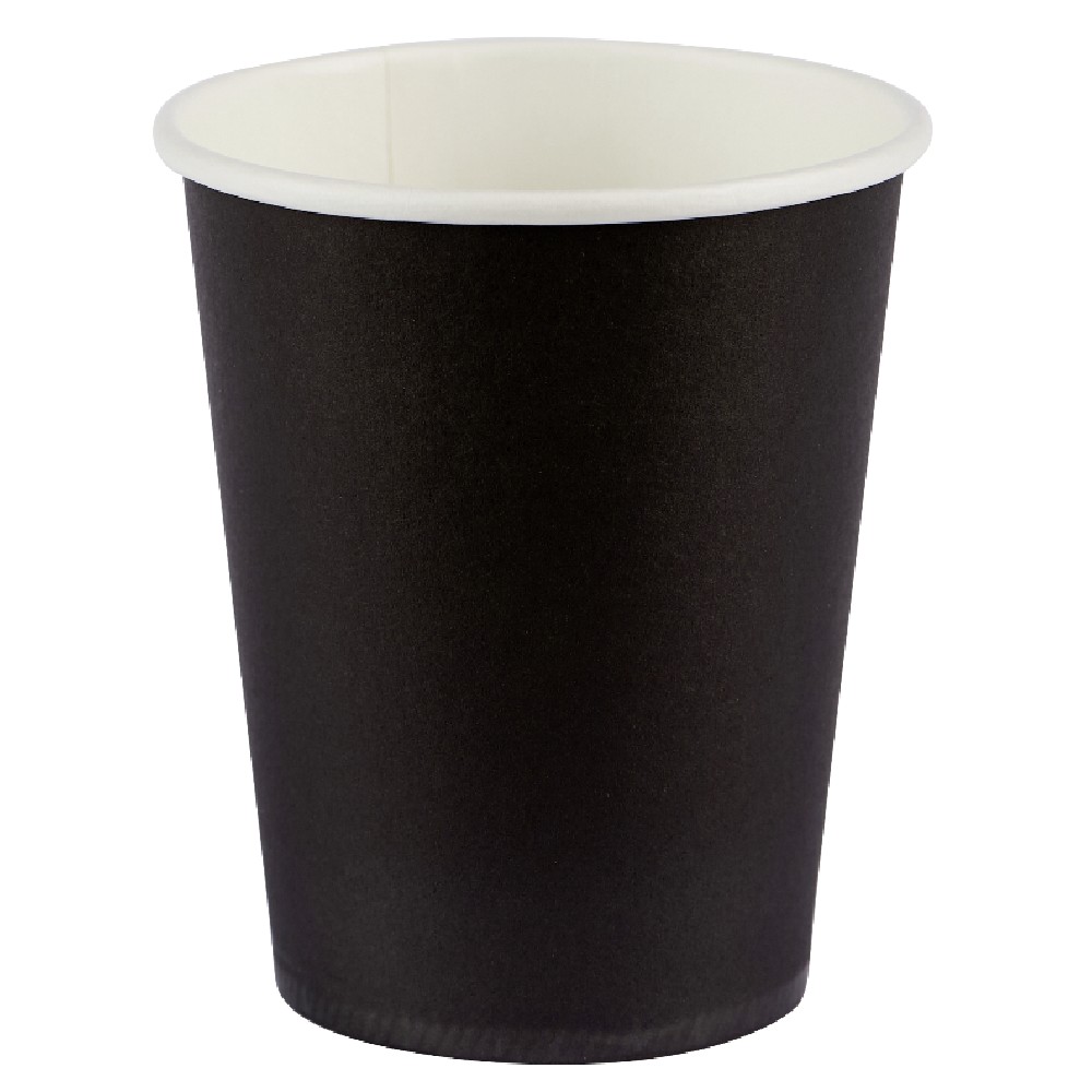 Black and white cardboard cups 25 cl x12