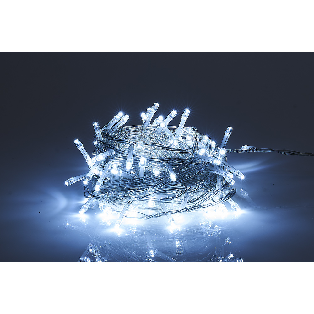 180 LED cold white fixed and flashing light garland L.17.9 m