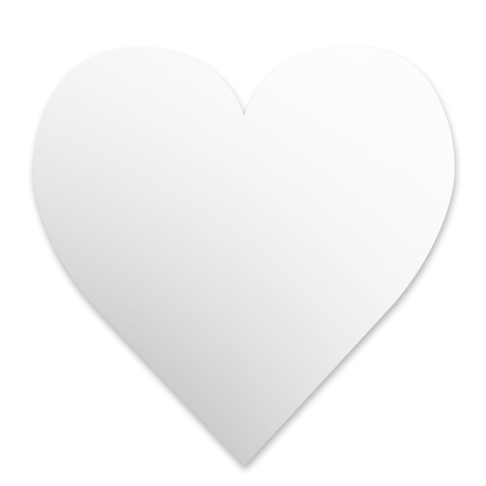 Heart sticker mirror x 3