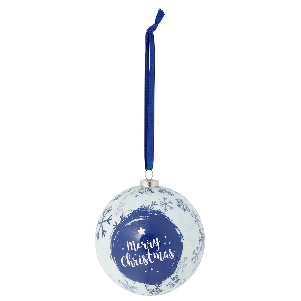 Blue and white ice floe pattern Christmas ball Ø8cm - 3 models