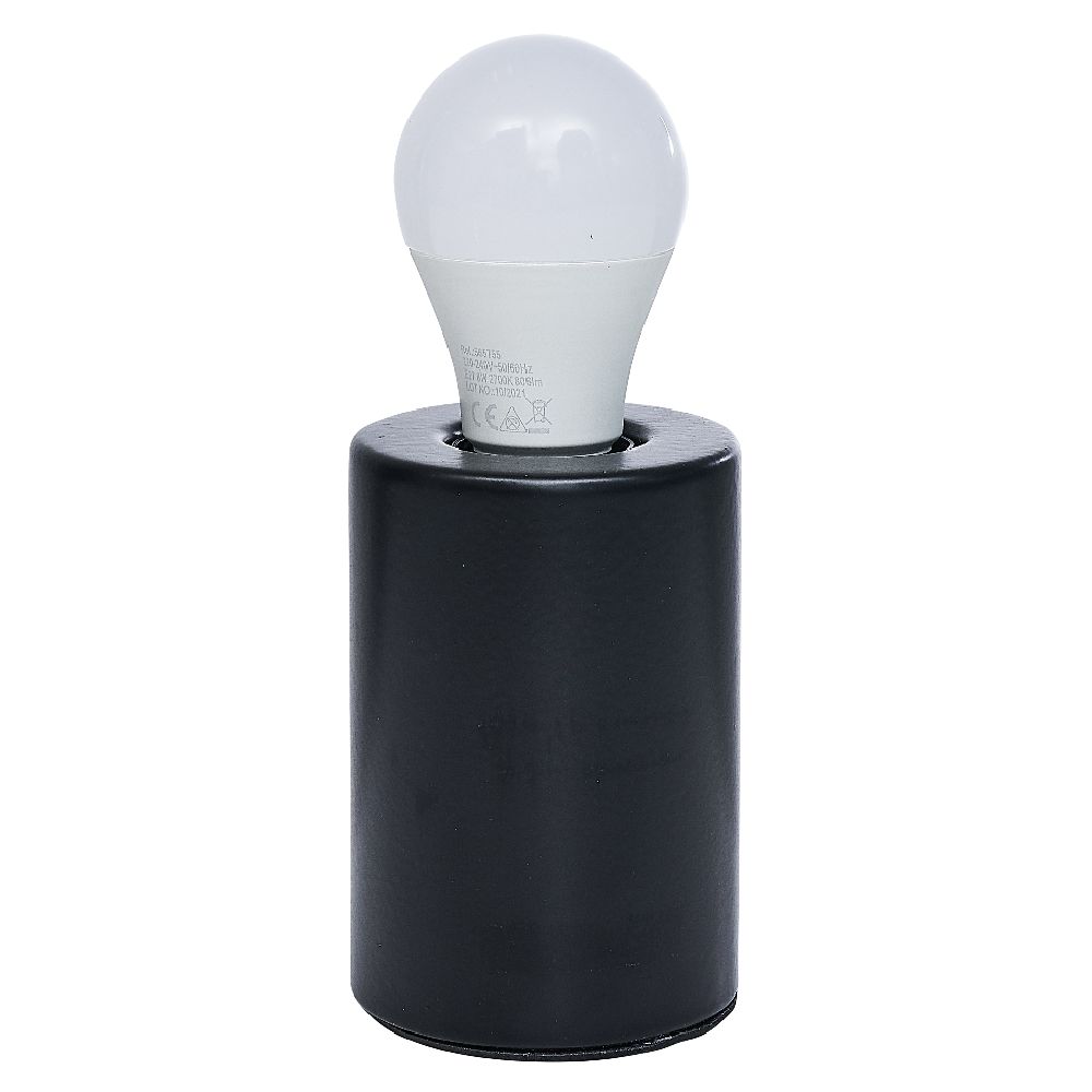 Black metal cylinder base lamp Ø8xH12cm