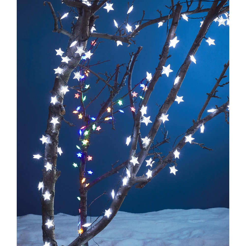 100 LED Star White Electric Garland 9.9 m