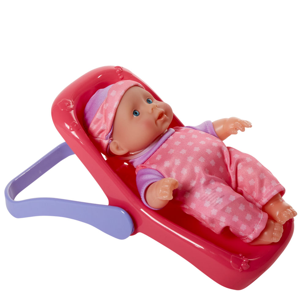 KUKULL BEBE ME NDENJËSE MAKINE ROZË DHE VJOLLCË