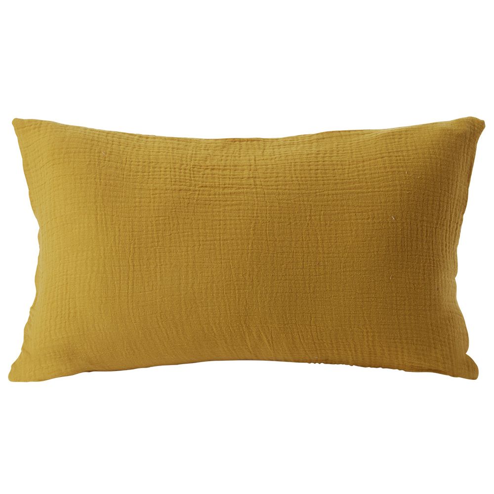 Cushion cover 30x50cm yellow cotton gauze